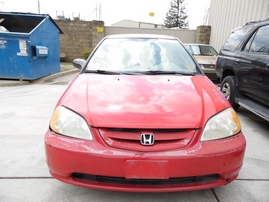 2001 HONDA CIVIC LX RED 2DR 1.7L AT A17572